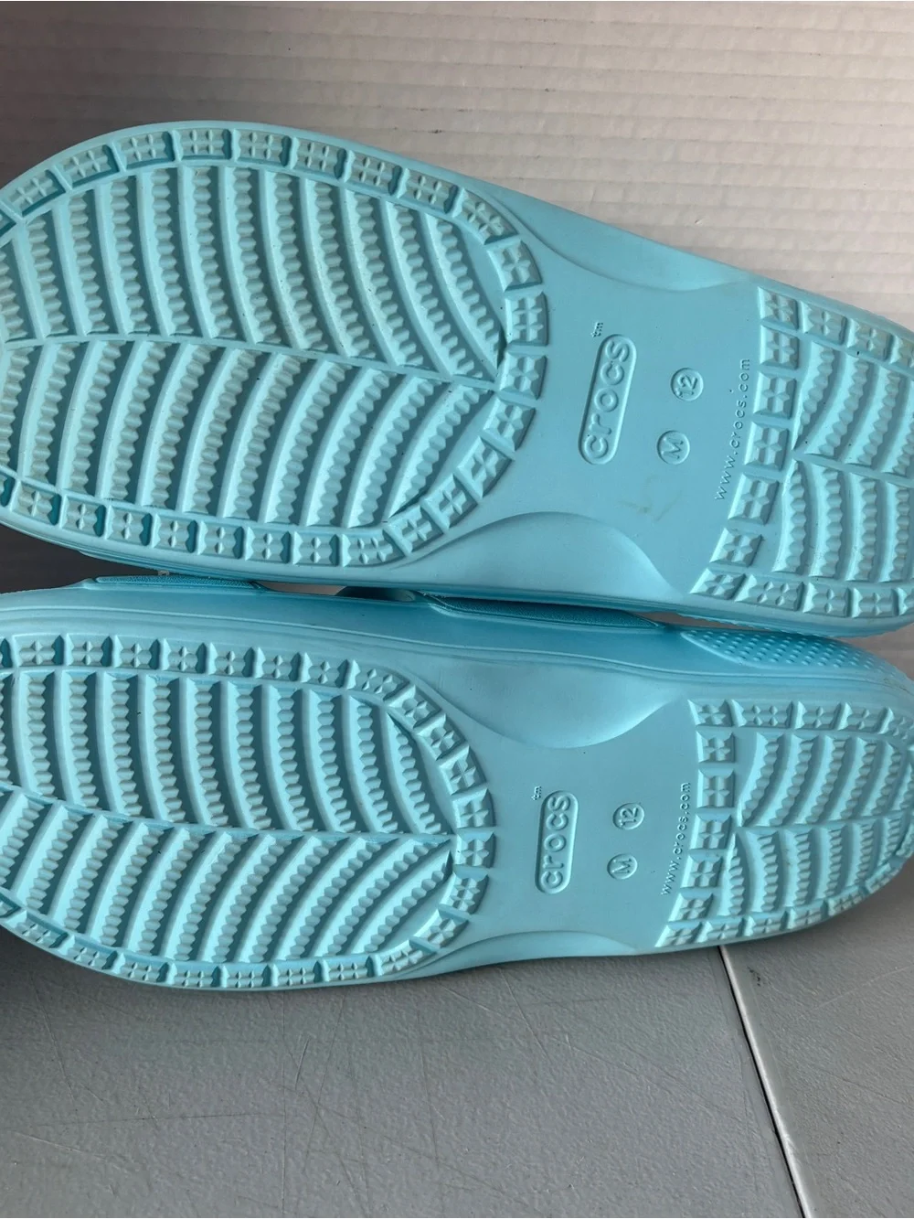 Share Crocs Men’s 12 Slide Sandals Robin Egg Blue Iconic Comfort